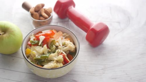 Healthy Food and Fitness Still Life