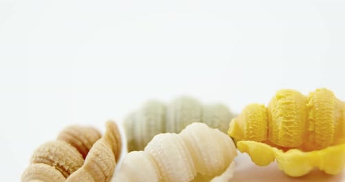 Close Up of Colorful Shell Pasta Varieties