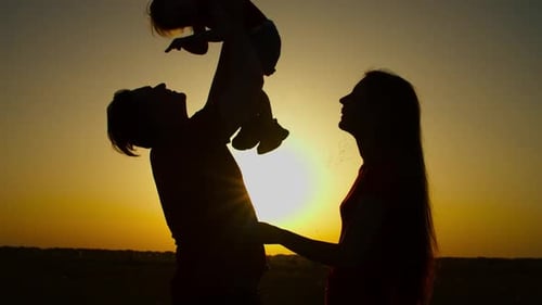 Family Fun in the Sunset Silhouette