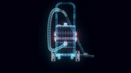 Industrial Vacuum Cleaner Hologram Rotating 4k