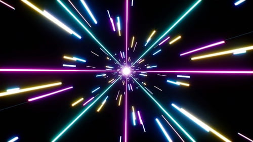 Colorful Disco Shining Light Rays