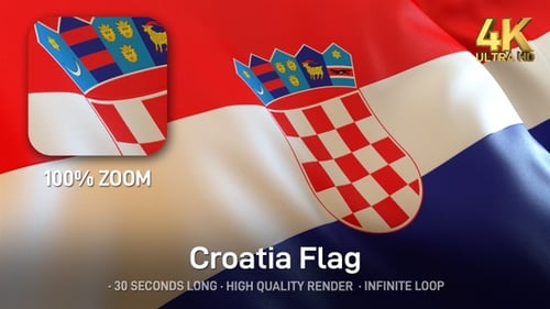 Animated Flag of Croatia Waving Seamless Loop