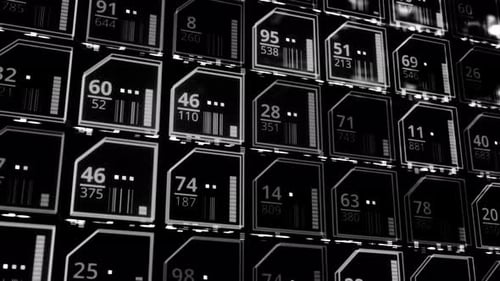 Tela em preto e branco com várias conexões, loop perfeito