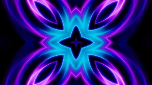 Vibrant Neon Kaleidoscope Abstract Motion Background