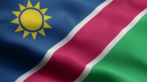 Namibia National Flag Realistic Waving Loop Animation