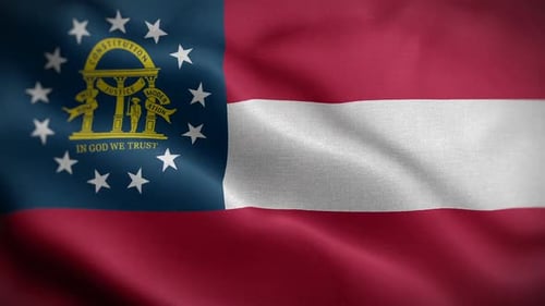 Realistic Waving Georgia State Flag Animation