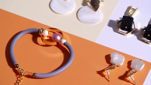 Unique Jewelry Accessory on Colorful Backdrop