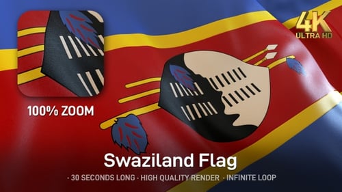 Realistic Flag of Eswatini Waving Animation