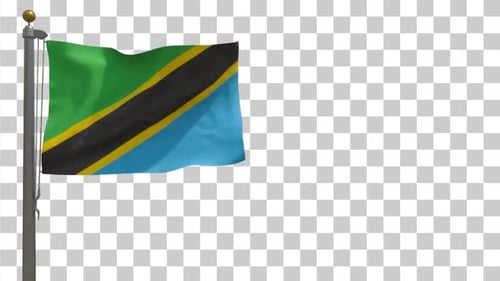 Tanzania Flag Waving Seamless Loop Animation