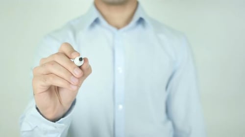 Writing Banker On Glass Background