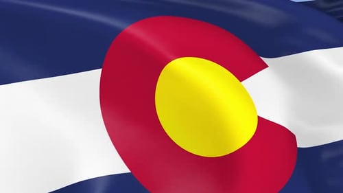 Realistic Waving Colorado State Flag Animation