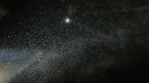 mystical and cosmic dust with shimmering light. cold.
