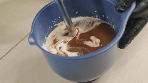 Blending Cream and Chocolate With Immersion Blender