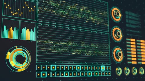 Futuristic Digital HUD Data Display Interface