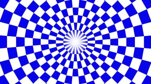 Spinning Blue and White Concentric Squares Abstract Background