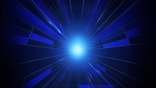 Futuristic Blue Light Speed Tunnel Background Loop