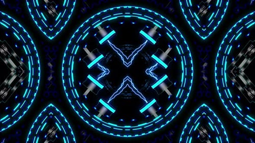 Seamless Looping Futuristic Neon Energy Kaleidoscope Background