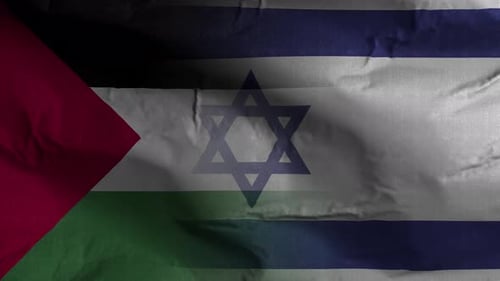Animated Waving Palestine and Israel Flags Overlay