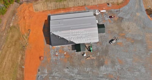 Aerial View of Building Construction Site