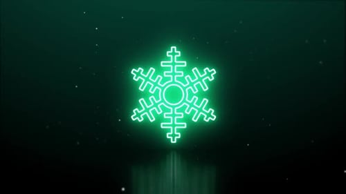 Neon Green Snowflake Christmas Reveal Animation