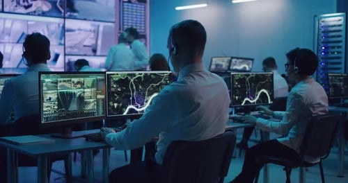 Surveillance Team Working Near Talking Bosses