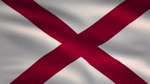 Waving State Flag of Alabama Seamless Loop