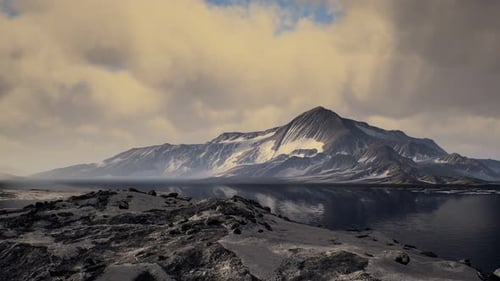 Mountains Covered with Ice in Antarctic Landscape