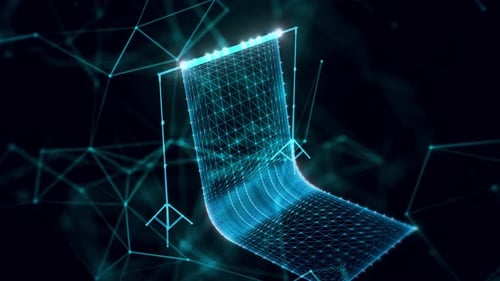 photo studio background hologram Close up 4k