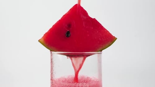 A refreshing summer drink of watermelon juice.