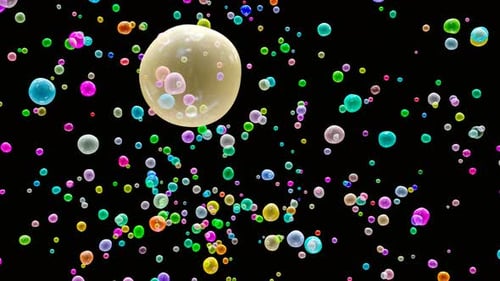 Vibrant Colorful Bubbles Burst and Float Animation Background