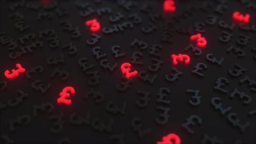 Abstract Financial Background with Flickering Pound Symbols