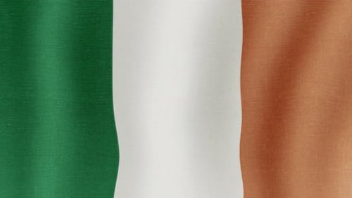 Realistic Waving Irish Flag Loopable Animation