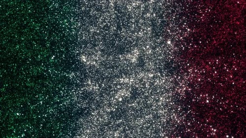 Sparkling Green White Red Glitter Particle Festive Background Loop