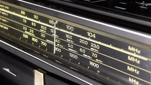 Tuning Dial on Vintage Radio