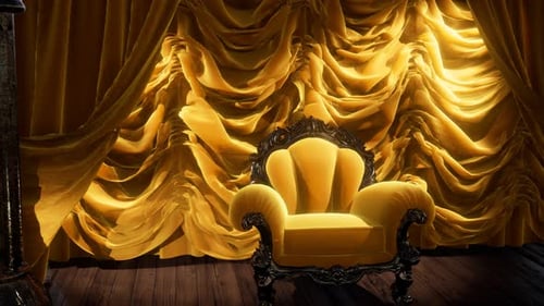 Luxurious Theater Curtain Stage with Chair