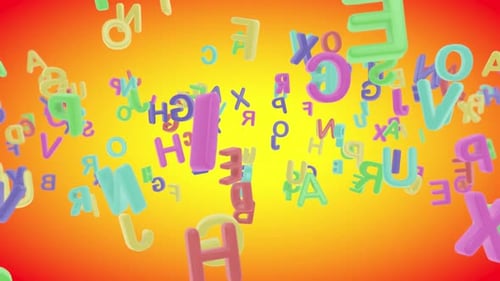 Colorful 3D Alphabet Letters Flying Background