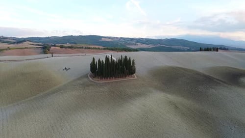 Famous Tuscan Cypress Trees and Rolling Hills, Val d'Orcia Tuscany