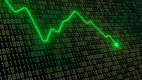 Stock market animated graphic. Stock price chart.