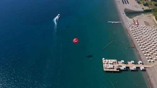 Parasailing On The Mediterranean Shore