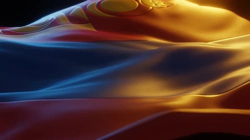 Realistic Waving Flag Animation with Golden Emblem