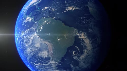 Realistic Earth Zoom Out Clouds South America Brazil