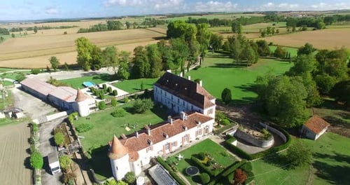 Aerial view of Bourbet Castle, France