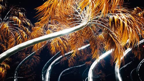 Dynamic Golden Trees Motion Background for Futuristic Projects