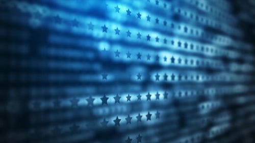 Abstrakte blaue digitale Schleife Hintergrund mit Sternen