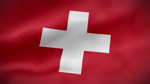 Seamless Looping Animation of Waving Switzerland Flag