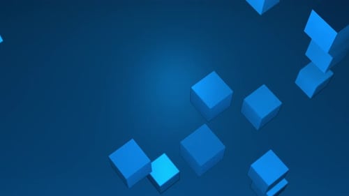 Abstract Blue Cubes Morphing Background Animation