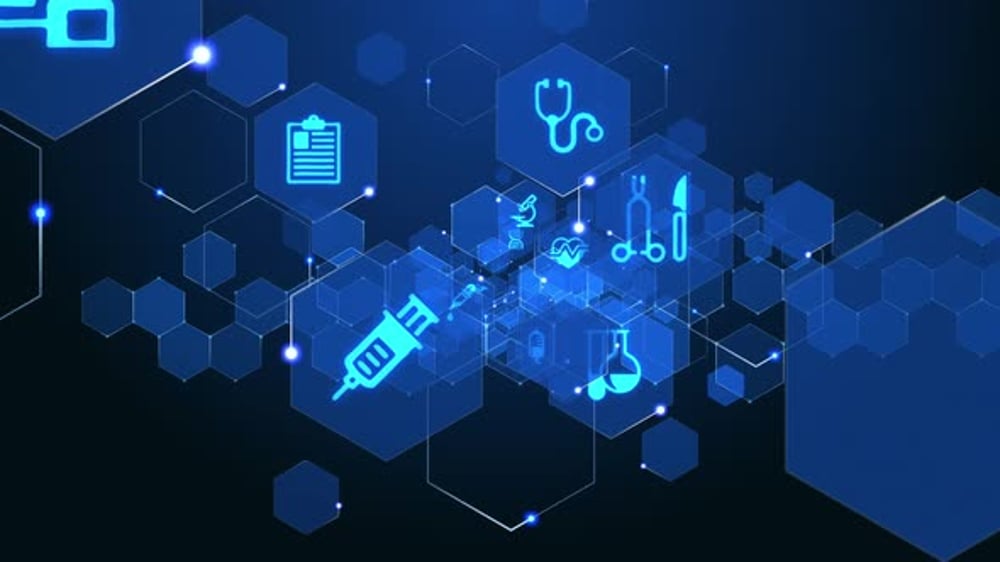 Futuristic Medical and Science Icons Digital Network Animation ...