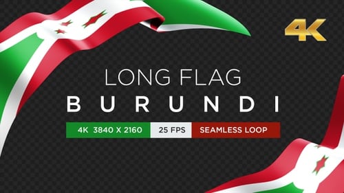 Fluid Waving Flag of Burundi Animation