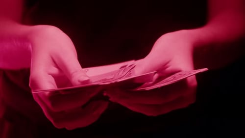 Businessman Counting Money Rich Person Holding a Stack of 500 Euro in Hands