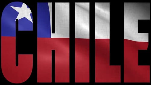Animated Waving Chilean Flag within Text